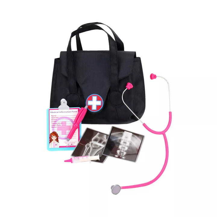 Sophia’S Medical Bag and Doctor Accessories Set for 18'' Dolls, Black