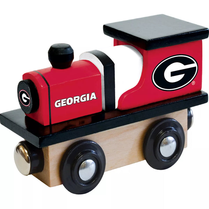 Masterpieces Officially Licensed NCAA Georgia Bulldogs Wooden Toy Train Engine for Kids.