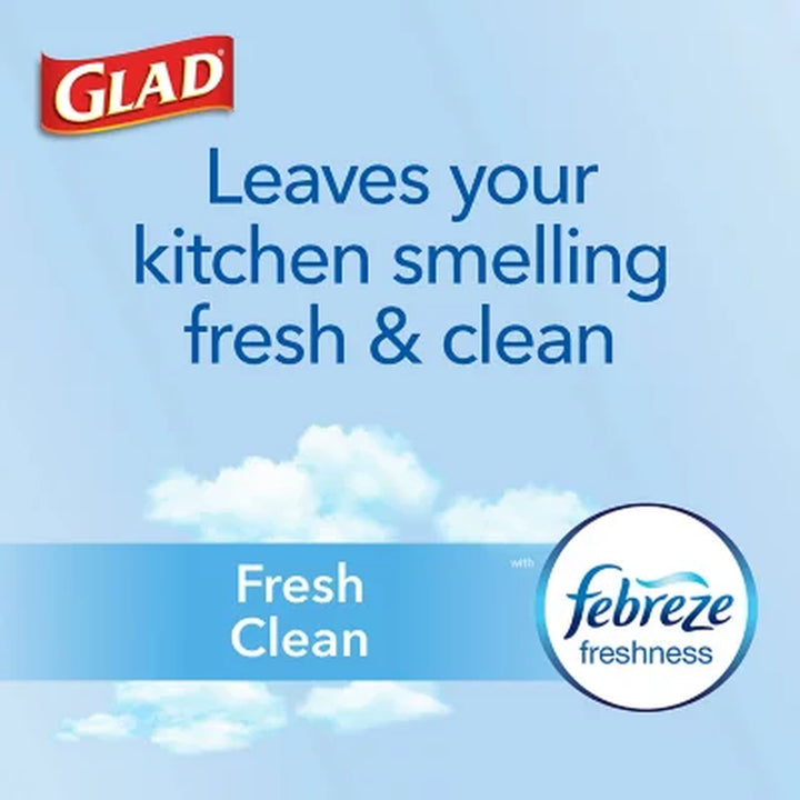 Glad Small Twist-Tie White Trash Bags, Fresh Clean Scent with Febreze Freshness, 4 Gal., 156 Ct.