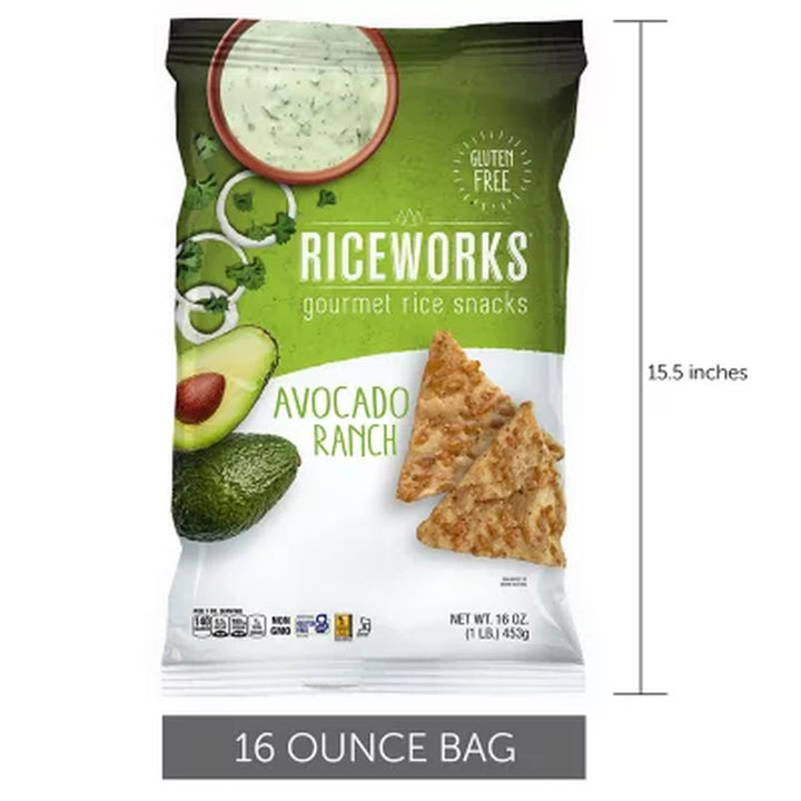 Riceworks Avocado Ranch Rice Snacks Chips, 16 Oz.