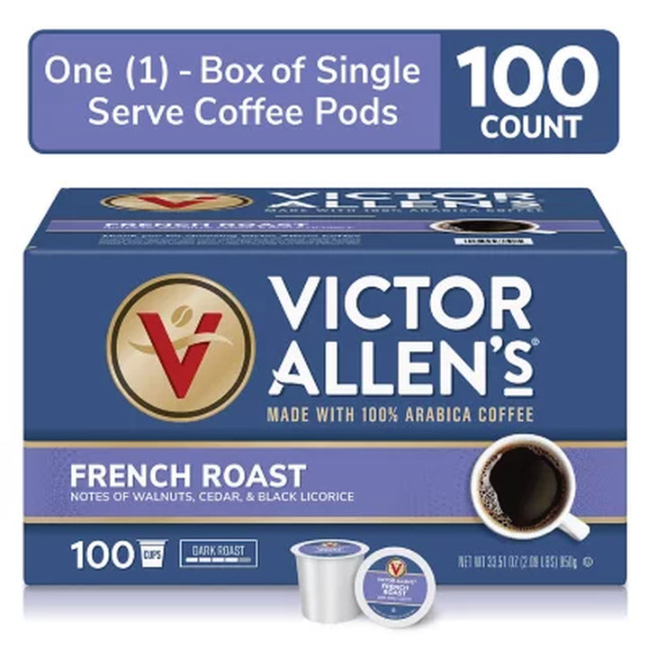 Victor Allen'S Coffee Single Serve Cups, French Roast 100 Ct.