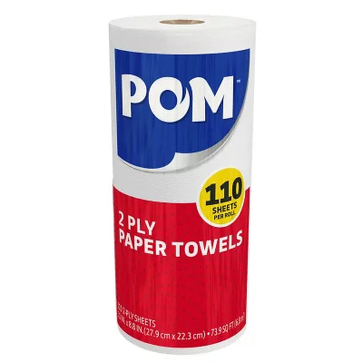 POM Individually Wrapped 2-Ply Paper Towels 110 Sheets/Roll, 30 Rolls