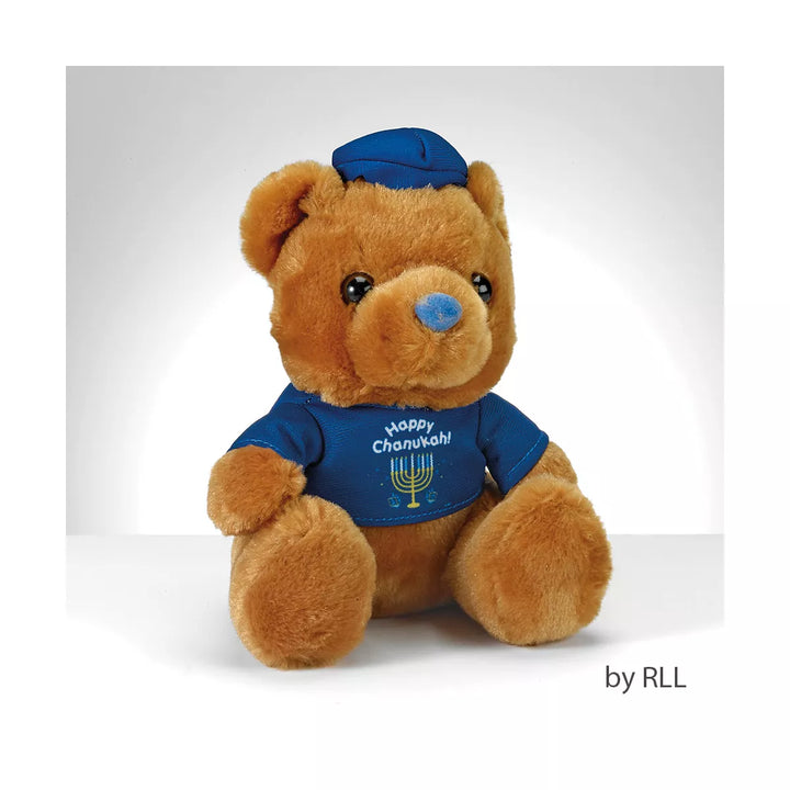 Rite Lite 6" Hanukkah "Happy Chanukah" Teddy Bear with T-Shirt - Brown/Blue