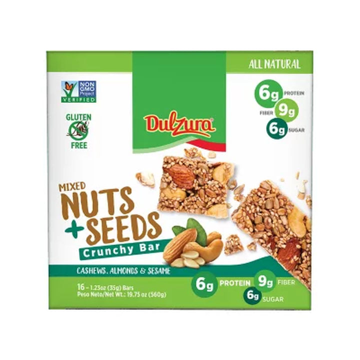 Dulzura Mixed Nuts + Seeds Crunchy Bars 16 Pk.