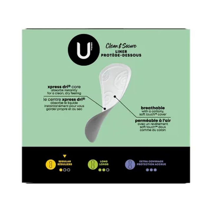 U by Kotex Security Daily Liners, Light Absorbency - Regular Length, 129 Ct.