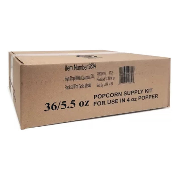 Gold Medal Funpop Popcorn Kits, for Use with 4 Oz. Poppers 36 Kits
