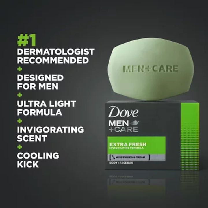 Dove Men+Care Body and Face Bar Soap, Extra Fresh, 3.75 Oz., 14 Ct.
