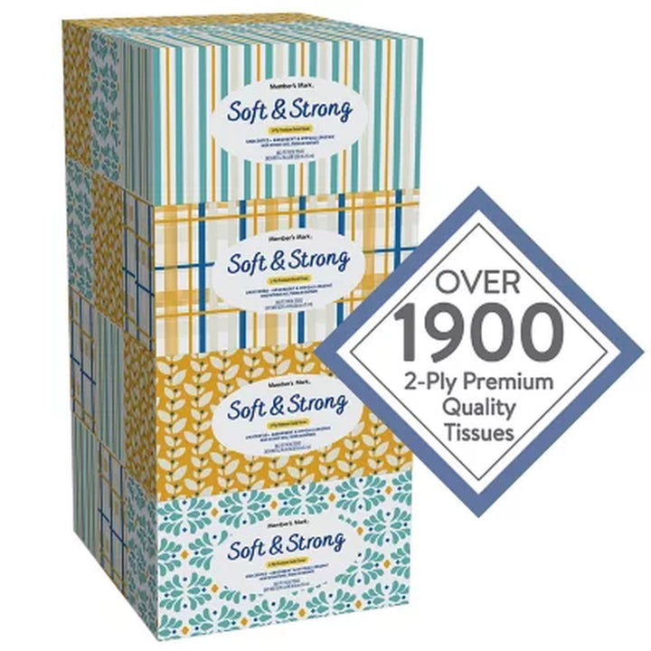 Member’S Mark 2-Ply Facial Tissues, Flat Boxes 160 Tissues/Box, 12 Boxes