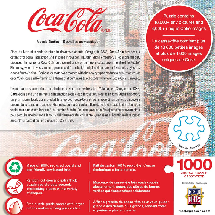 Masterpieces 1000 Piece Puzzle - Coke Photomosaic Bottles - 19.25"X26.75"