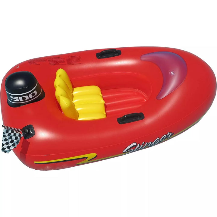 Swim Central Inflatable Stinger Speedboat Swimming Pool Raft - 48" - Black and Red