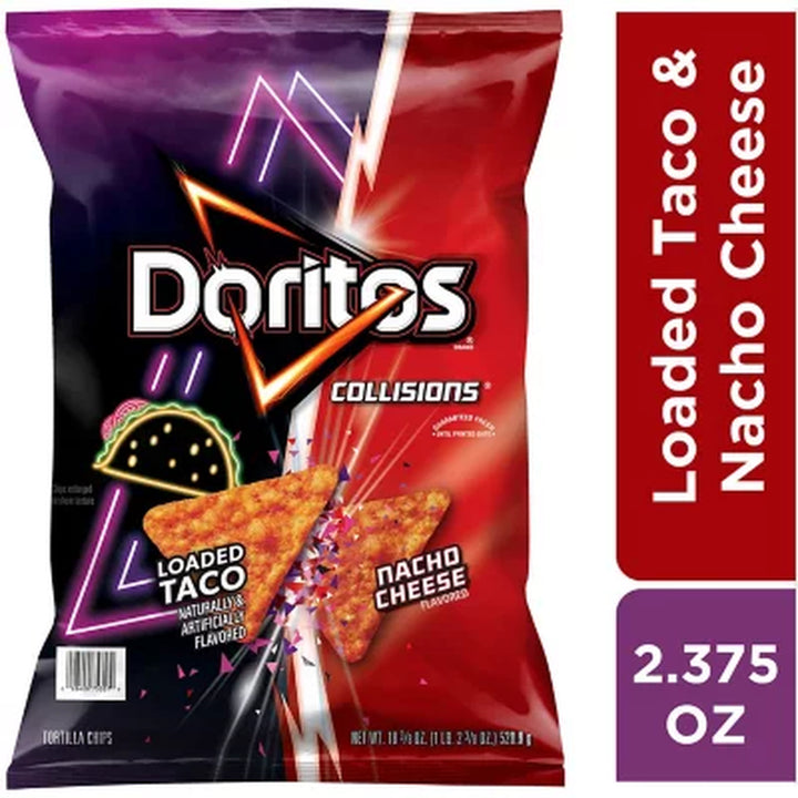 Doritos Collisions Nacho Cheese & Loaded Taco Tortilla Chips, 18.375 Oz.