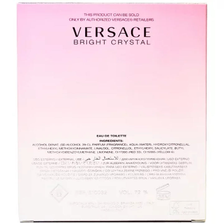 Versace Bright Crystal Eau De Toilette, 3.0 Fl Oz