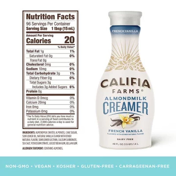 Califia Farms French Vanilla Almond Milk Creamer (48 Oz.)