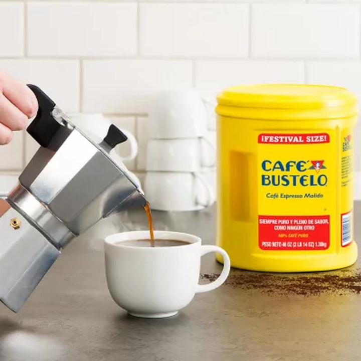 Café Bustelo Festival Size Dark Roast Ground Coffee, Espresso 46 Oz.