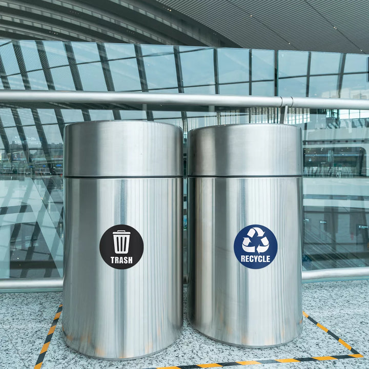 Unique Bargains Trash Stickers Decals Bin Labels Large Vinyl for Stainless Steel Plastic Trash Can