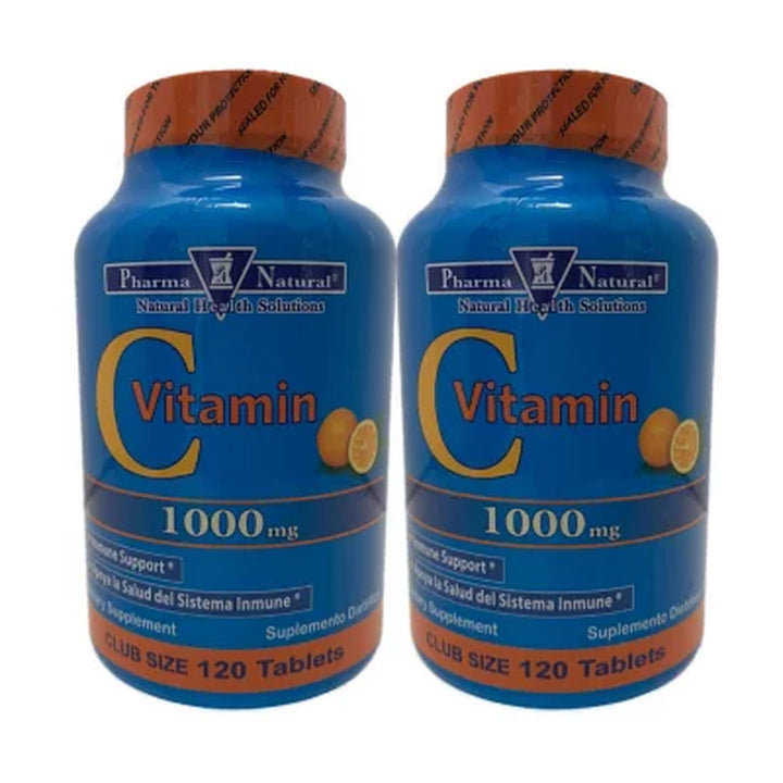 Pharma Natural Vitamin C Tablets, 1000 Mg (120 Ct. Ea., 2 Pk.)