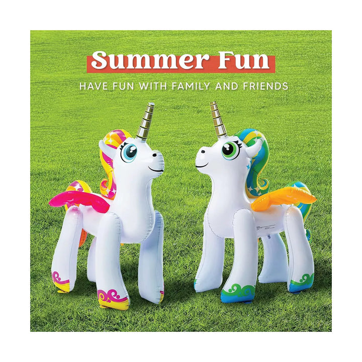 SYNCFUN 2 Pack 48 Inch Inflatable Sprinkler with Unicorn Design for Kids, Large Yard and Lawn Kids Sprinkler for Outside