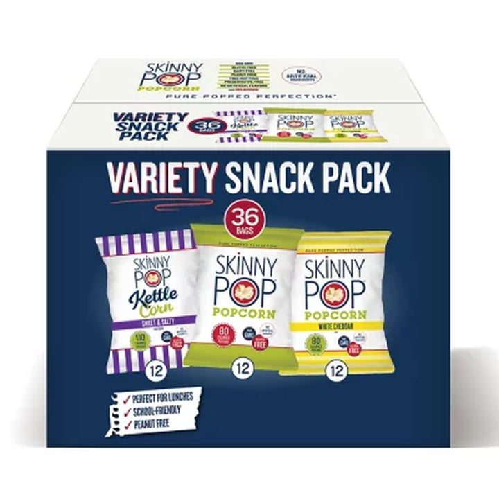 Skinnypop Popcorn Variety Snack Pack Bags 0.5 Oz., 36 Pk.