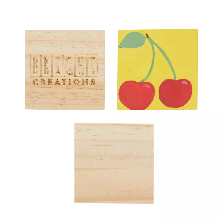 Bright Creations 15 Pack Unfinished Wood Squares Cutout Tiles for Crafts, Engraving, Wood Burning, 3X3 In