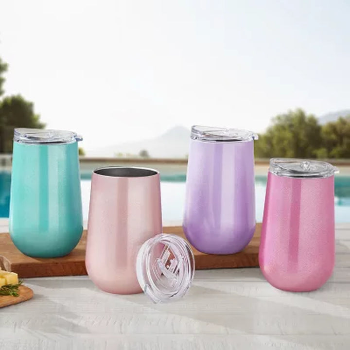 Member'S Mark 16-Ounce Stainless-Steel Insulated Vacuum Tumblers with Lids, 4-Pack (Assorted Colors)