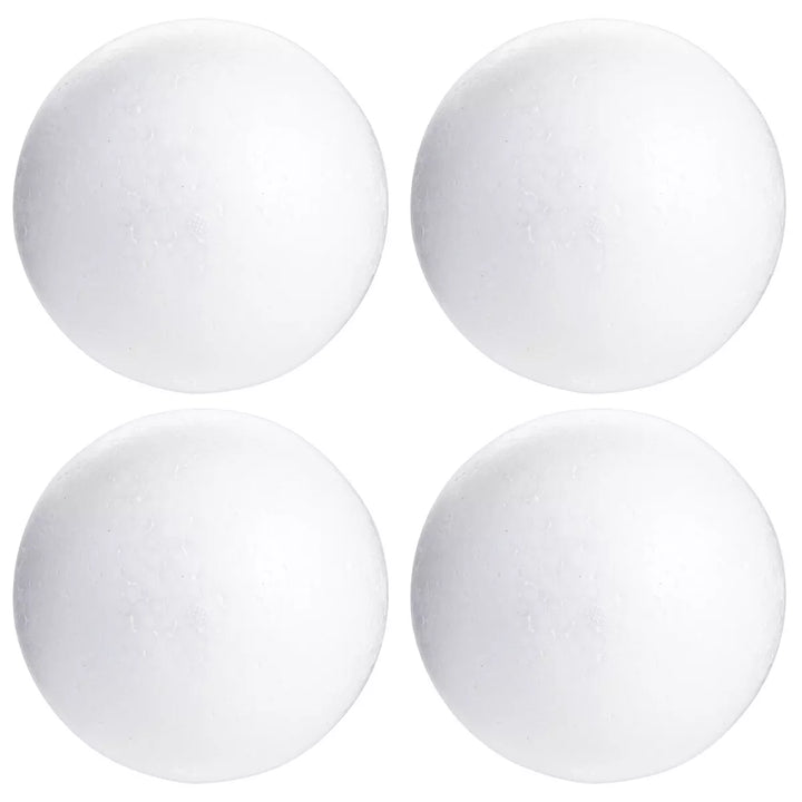 Bright Creations 5 Inch Foam Balls for Crafts - 4 Pack Solid round White Polystyrene Spheres for Ornaments, DIY Projects, Craft Modeling