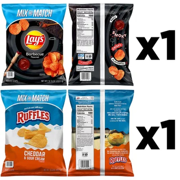 Lay'S Barbecue and Ruffles Cheddar & Sour Cream Potato Chips Bundle 2 Ct.