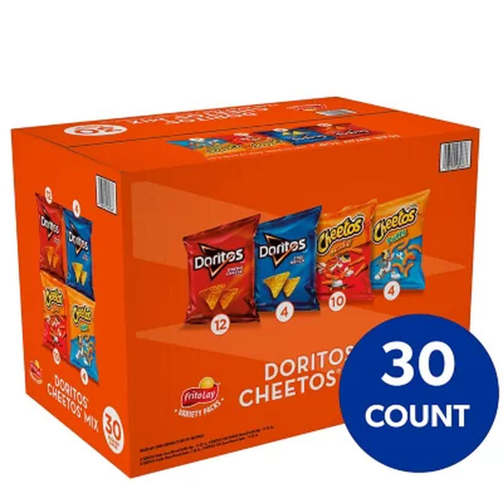 Doritos and Cheetos Mix Snacks Variety Pack 30 Pk.