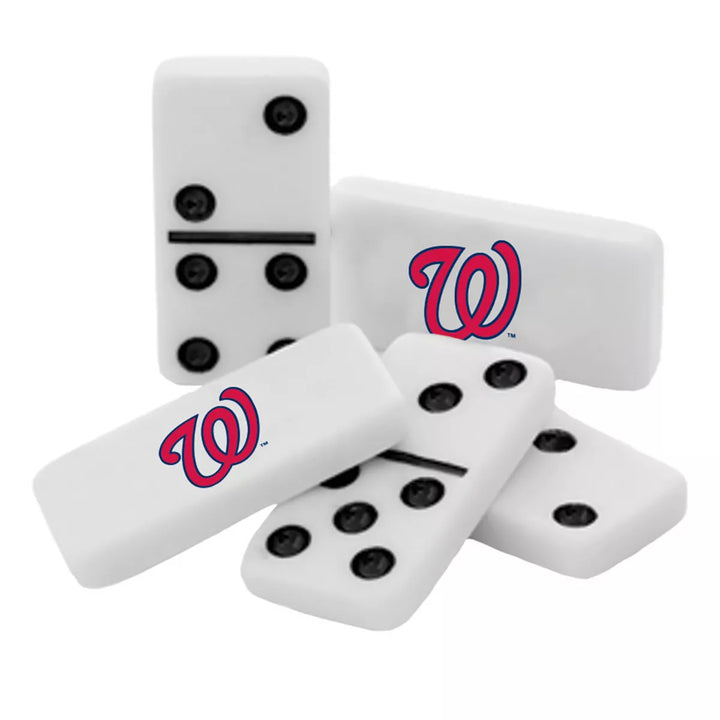 Masterpieces Officially Licensed MLB Washington Nationals 28 Piece Dominoes Game for Adults.