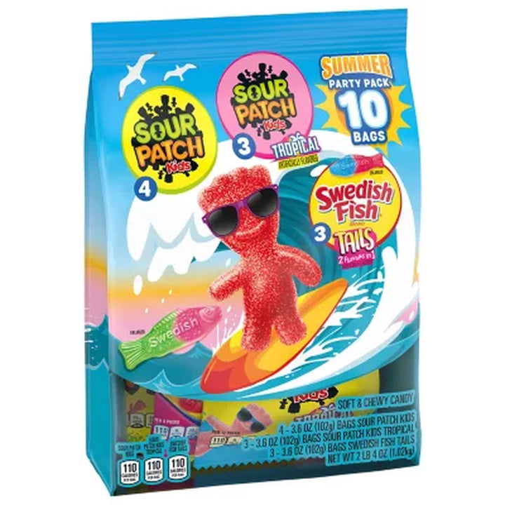 Sour Patch Kids & Swedish Fish Summer Party Candy, Variety Pack, 10 Pk.