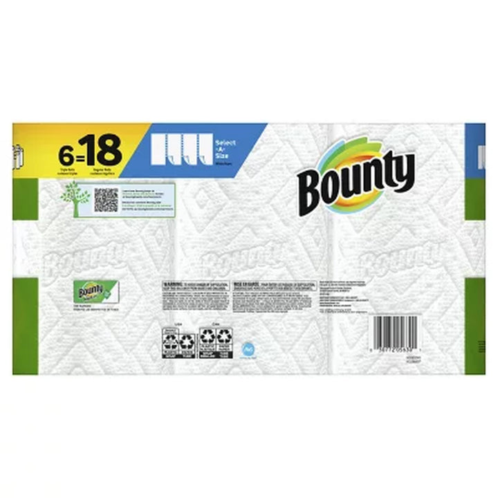 Bounty Select-A-Size 2-Ply Paper Towels, White 135 Sheets/Roll, 6 Rolls