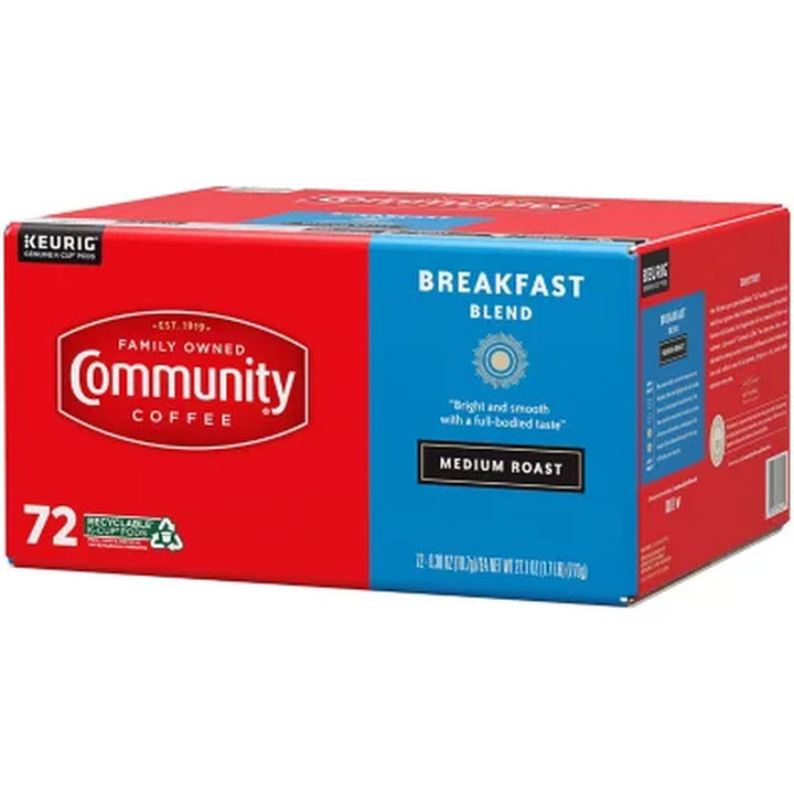 Community Coffee Breakfast Blend Medium Roast Single Serve 72 Ct.