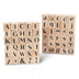 Juvale 60-Pack Wood Rubber Stamps, Alphabet Stamp Set, 0.6 X 0.6 X 0.9 In