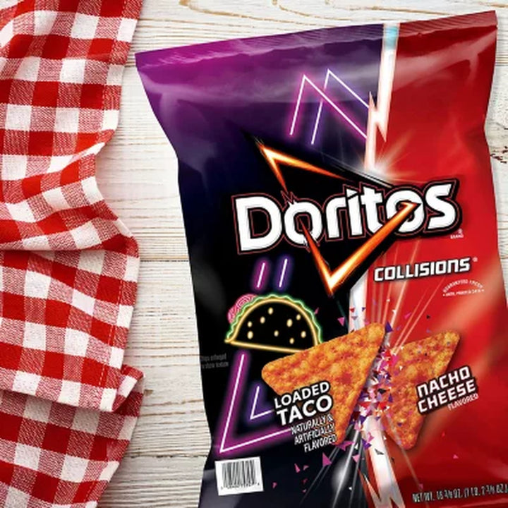 Doritos Collisions Nacho Cheese & Loaded Taco Tortilla Chips, 18.375 Oz.