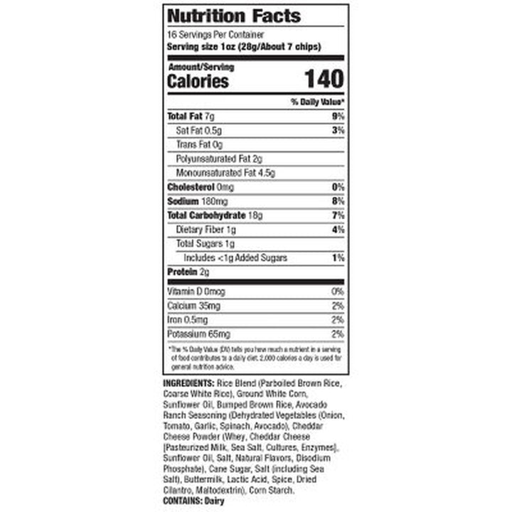 Riceworks Avocado Ranch Rice Snacks Chips, 16 Oz.