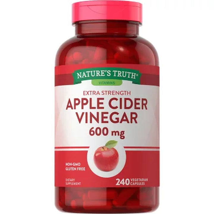 Nature'S Truth Apple Cider Vinegar 600 Mg Extra Strength Capsules (240 Ct.)
