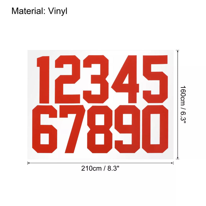 Unique Bargains 0 - 9 Adhesive Number Reflective Mailbox Numbers Sticker Red 5 Set