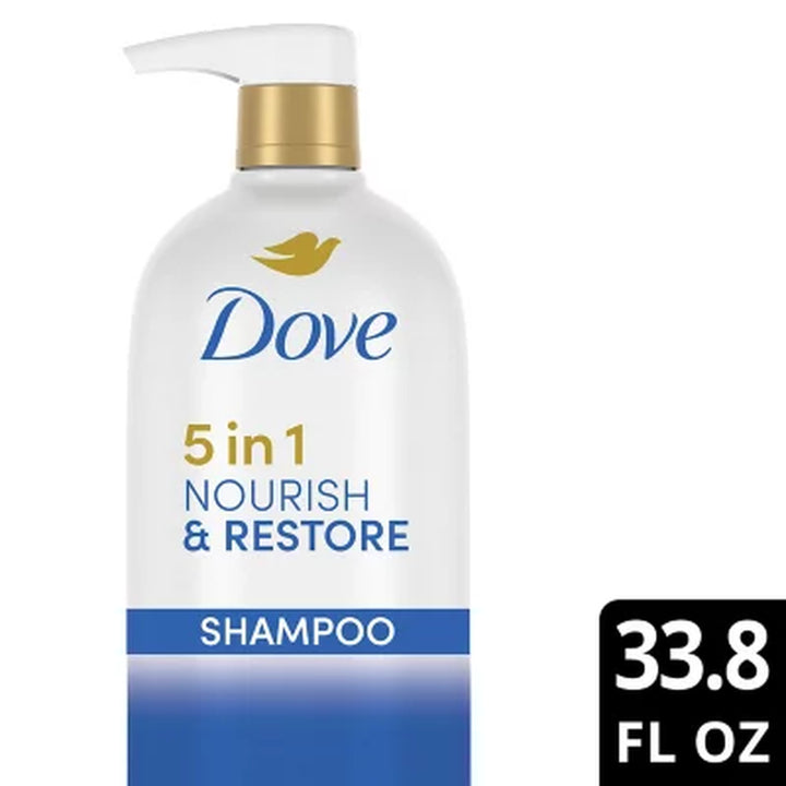 Dove Nourish & Restore 5-In-1 Shampoo, 33.8 Fl. Oz.