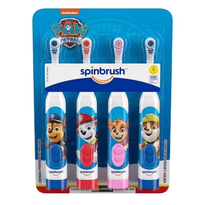 Spinbrush Kid'S Electric Battery Toothbrush, PAW Patrol, 4 Pk.