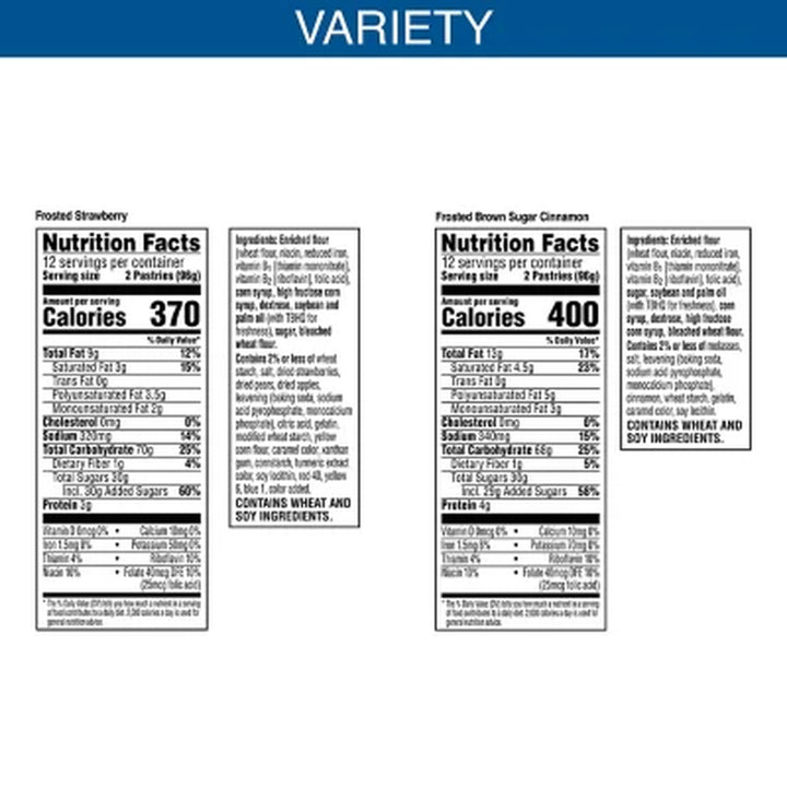 Pop-Tarts Frosted Variety Pack, Brown Sugar Cinnamon and Strawberry 48 Ct.