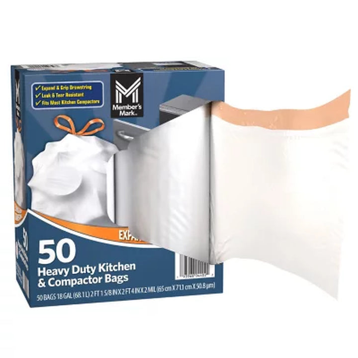 Member'S Mark Heavy Duty Kitchen & Compactor Trash Bags (18 Gal., 50 Ct.)