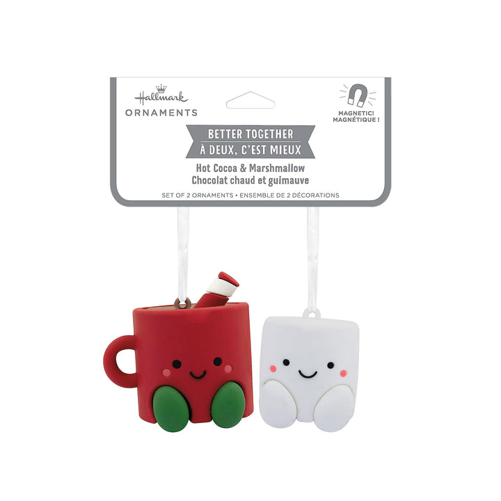 Hallmark Better Together Santa Milk Mug and Christmas Tree Cookie Magnetic Christmas Ornaments, Set of 2, Shatterproof Milk & Cookies