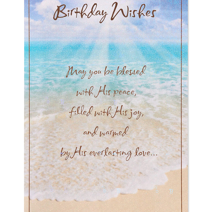 American Greetings Religious Birthday Card (Beach) Beach