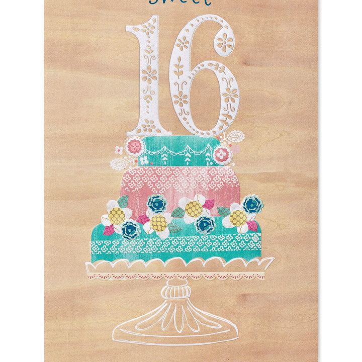 American Greetings 16th Birthday Card for Her (Sweet 16 Cake) Sweet 16 Cake