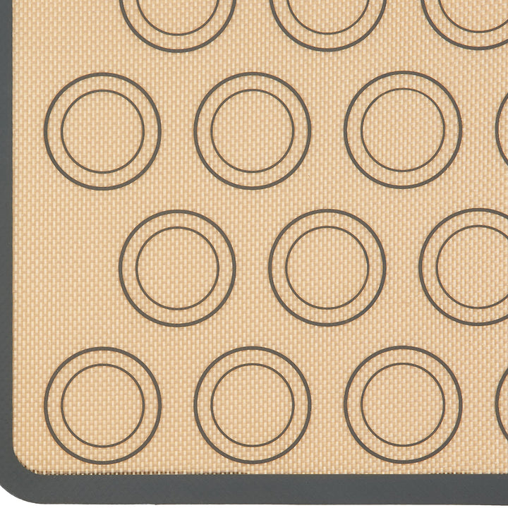 Basics Silicone, Non-Stick, Food Safe Baking Mat, Macaron, Pack of 2, Beige/Gray, Rectangular, 16.5" x 11.6" 2-Pack Macaron Baking Mats