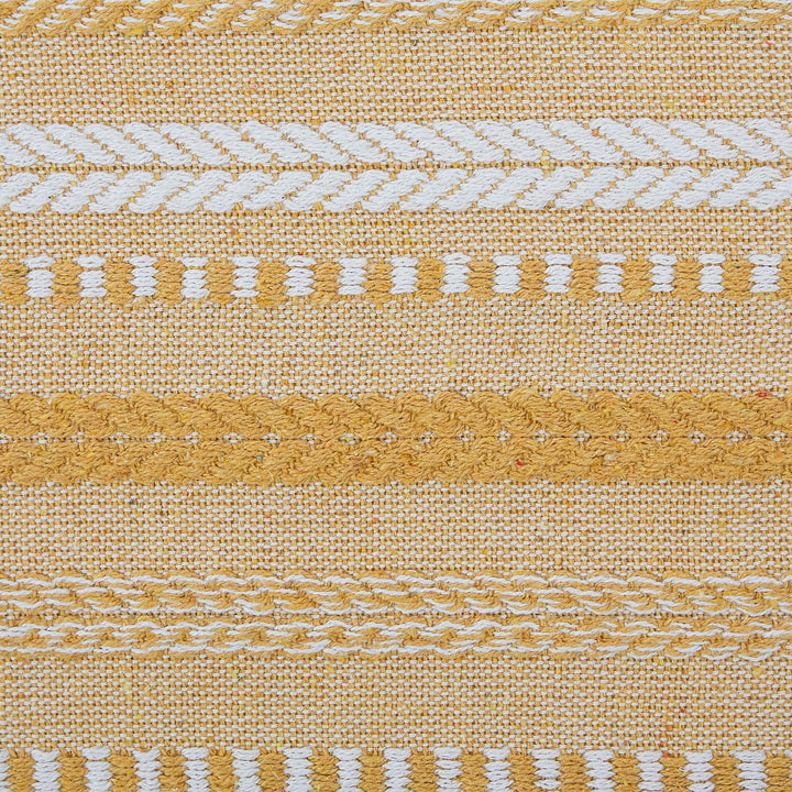 DII Farmhouse Braided Stripe Table Runner Collection, 15x108 (15x113, Fringe Included), Honey Gold 15x108" (15x113", Fringe Included) Striped