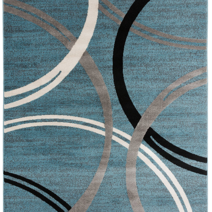 Rugshop Modern Wavy Circles Design Area Rug 2'7" x 4' Red 2'7" x 4'