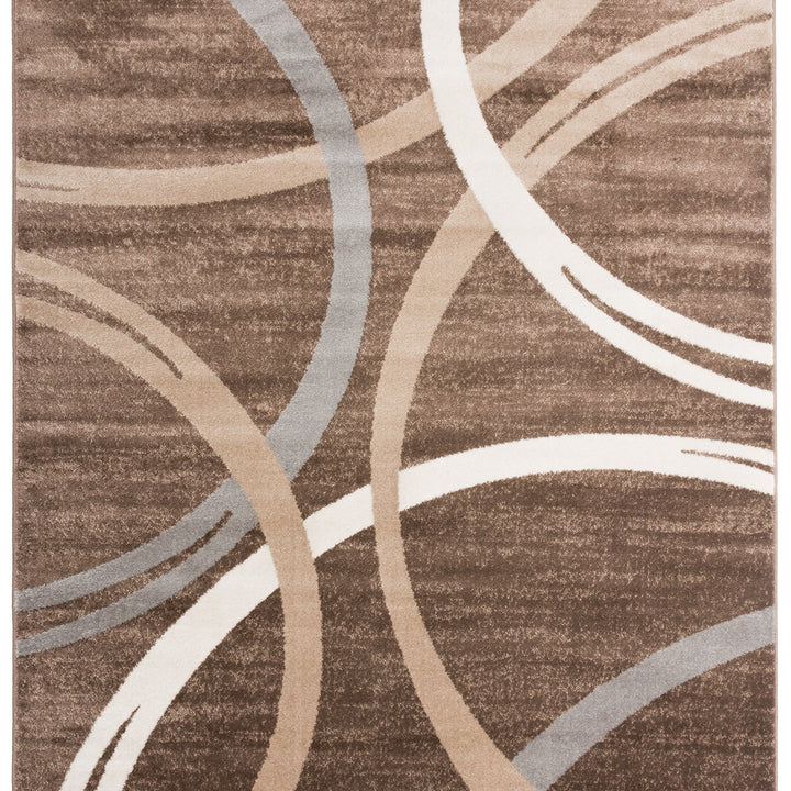 Rugshop Modern Wavy Circles Design Area Rug 2'7" x 4' Red 2'7" x 4'