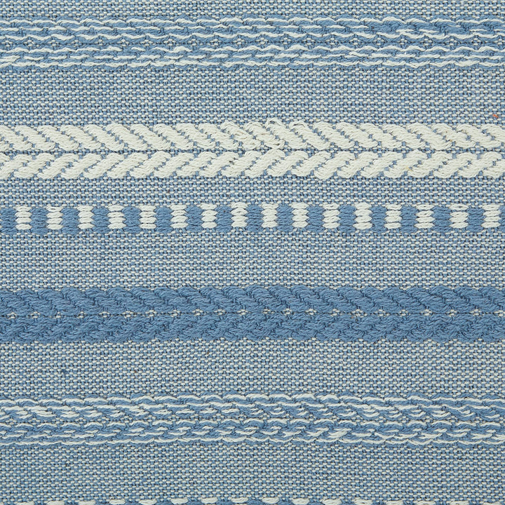 DII Farmhouse Braided Stripe Table Runner Collection, 15x108 (15x113, Fringe Included), Stonewash Blue 15x108" (15x113", Fringe Included) Striped