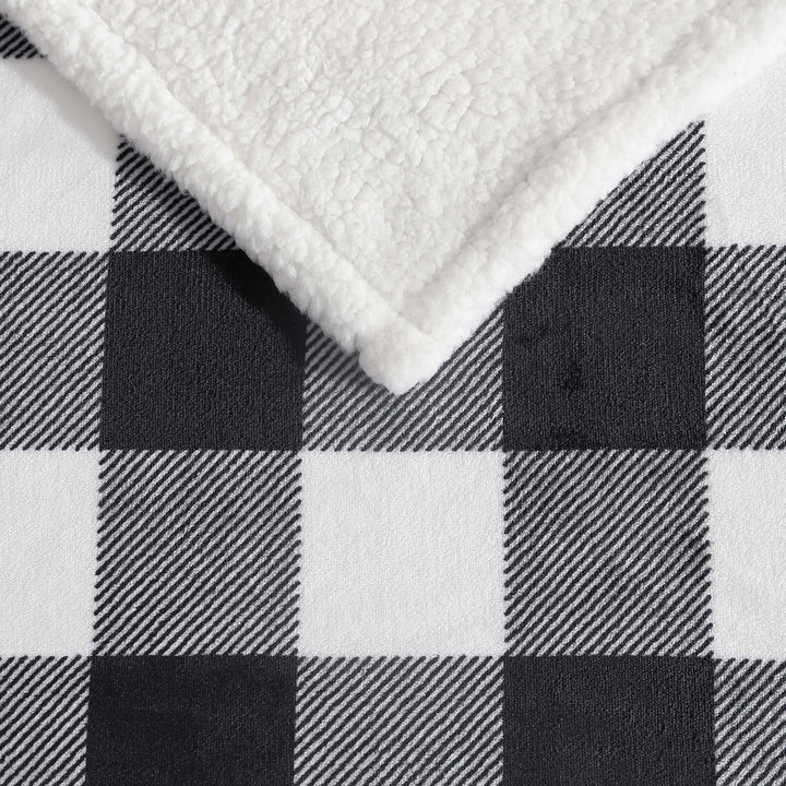 Eddie Bauer - Throw Blanket, Super Soft Reversible Sherpa Flannel Bedding, Ideal Christmas & White Elephant Gifts, Cozy Plaid Throw Blankets for Couch (Cabin Plaid Grey, Throw) Grey/Black