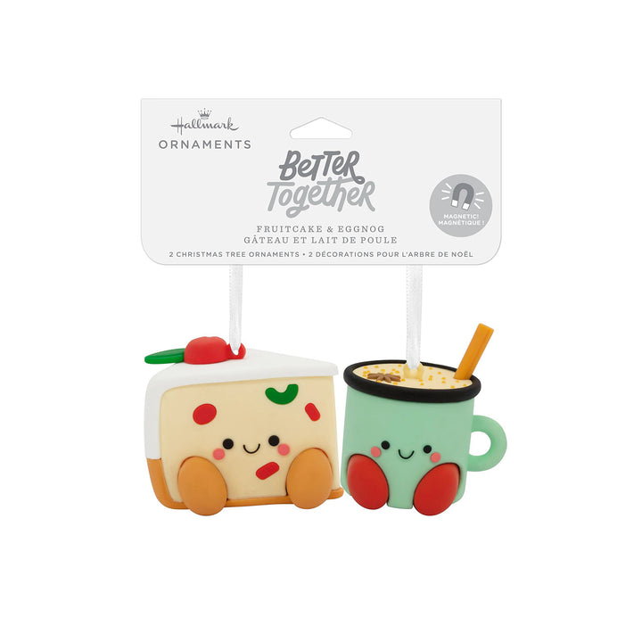 Hallmark Better Together Santa Milk Mug and Christmas Tree Cookie Magnetic Christmas Ornaments, Set of 2, Shatterproof Milk & Cookies